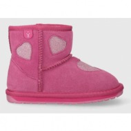  μπότες χιονιού σουέτ για παιδιά emu australia k12958 barton heart χρώμα: ροζ