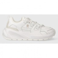  δερμάτινα αθλητικά παπούτσια tommy hilfiger th premium runner lthr χρώμα: άσπρο, fw0fw07340