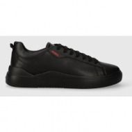  δερμάτινα αθλητικά παπούτσια hugo blake χρώμα: μαύρο, 50499261