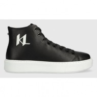  δερμάτινα αθλητικά παπούτσια karl lagerfeld maxi kup χρώμα: μαύρο, kl52265