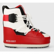  μπότες χιονιού moon boot sneaker mid χρώμα: κόκκινο, 14028200.004