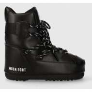  μπότες χιονιού moon boot sneaker mid χρώμα: μαύρο, 14028200.001