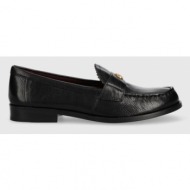  δερμάτινα μοκασίνια tory burch classic loafer χρώμα: μαύρο, 150907-006