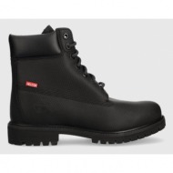  δερμάτινες μπότες πεζοπορίας timberland 6in premium boot χρώμα: μαύρο, tb0a5v4w0011