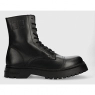  δερμάτινα παπούτσια tommy jeans tjm casual boot χρώμα: μαύρο, em0em01244