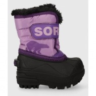 παιδικές μπότες χιονιού sorel sporty street χρώμα: μοβ