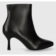  δερμάτινες μπότες wojas γυναικείες, χρώμα: μαύρο, 5520751