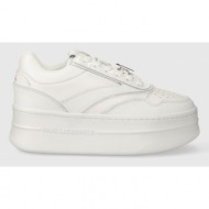  δερμάτινα αθλητικά παπούτσια karl lagerfeld kobo iii kc χρώμα: άσπρο, kl65020