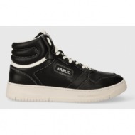  δερμάτινα αθλητικά παπούτσια karl lagerfeld krew kc χρώμα: μαύρο, kl53043