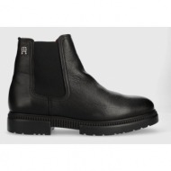  δερμάτινα παπούτσια tommy hilfiger comfort cleated thermo lth chel χρώμα: μαύρο, fm0fm04650