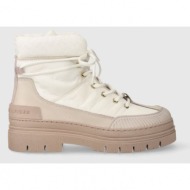  μποτάκια tommy hilfiger th monogram outdoor boot χρώμα: άσπρο, fw0fw07502