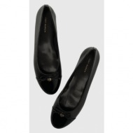  δερμάτινες μπαλαρίνες tory burch cap-toe ballet χρώμα: μαύρο, 154511-004