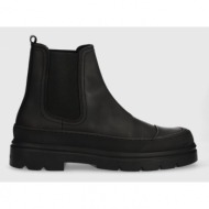  δερμάτινα παπούτσια calvin klein chelsea boot rub χρώμα: μαύρο, hm0hm01252
