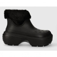 μπότες χιονιού crocs stomp lined boot χρώμα: μαύρο, 208718