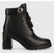  μποτάκια tommy hilfiger outdoor heel lace up boot , χρώμα: μαύρο