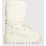  μπότες χιονιού calvin klein jeans flatform snow boot nylon wn χρώμα: μπεζ, yw0yw01146
