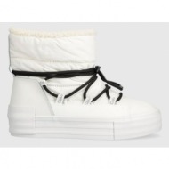  μπότες χιονιού calvin klein jeans bold vulc flatf snow boot wn χρώμα: άσπρο, yw0yw01181