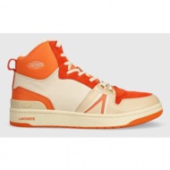  δερμάτινα αθλητικά παπούτσια lacoste l001 mid χρώμα: πορτοκαλί, 46sfa0027