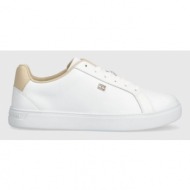  δερμάτινα αθλητικά παπούτσια tommy hilfiger essential court sneaker χρώμα: άσπρο, fw0fw07686