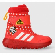  παιδικές μπότες χιονιού adidas winterplay minnie c χρώμα: κόκκινο