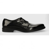 δερμάτινα κλειστά παπούτσια hugo kerr χρώμα: μαύρο, 50512733