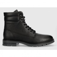  δερμάτινα παπούτσια tommy hilfiger warm padded hilfiger lth boot χρώμα: μαύρο, fm0fm04802