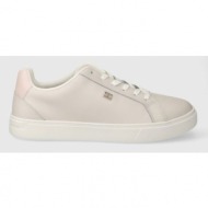  δερμάτινα αθλητικά παπούτσια tommy hilfiger essential court sneaker χρώμα: άσπρο, fw0fw07686