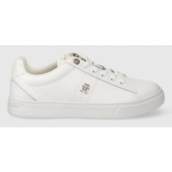  δερμάτινα αθλητικά παπούτσια tommy hilfiger essential elevated court sneaker χρώμα: άσπρο, fw0fw0768