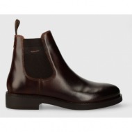 δερμάτινες μπότες τσέλσι gant prepdale χρώμα: καφέ, 27641420.g45 f327641420.g45
