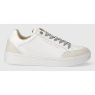  δερμάτινα αθλητικά παπούτσια tommy hilfiger seasonal court sneaker χρώμα: άσπρο, fw0fw07683
