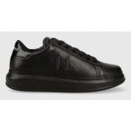  δερμάτινα αθλητικά παπούτσια karl lagerfeld kapri mens χρώμα: μαύρο, kl52515a f3kl52515a