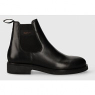  δερμάτινες μπότες τσέλσι gant prepdale χρώμα: μαύρο, 27641420.g00 f327641420.g00