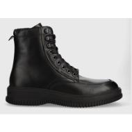  δερμάτινα παπούτσια tommy hilfiger th everyday class termo lth boot χρώμα: μαύρο, fm0fm04658 f3fm0fm