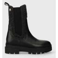  μποτάκια tommy hilfiger seasonal feminine chelsea boot χρώμα: μαύρο, fw0fw07497 f3fw0fw07497