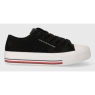  παιδικά πάνινα παπούτσια tommy hilfiger χρώμα: μαύρο