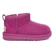 μπότες χιονιού σουέτ για παιδιά ugg t classic ultra mini χρώμα: μοβ