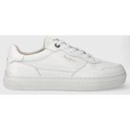  δερμάτινα αθλητικά παπούτσια pepe jeans pms00009 χρώμα: άσπρο, camden class m
