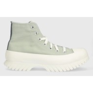  πάνινα παπούτσια converse chuck taylor all star lugged 2.0 hi χρώμα: πράσινο, a03809c