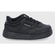  παιδικά δερμάτινα παπούτσια reebok classic club c χρώμα: μαύρο