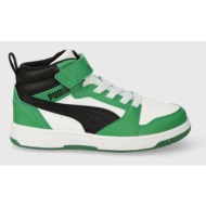  παιδικά αθλητικά παπούτσια puma rebound v6 mid ac+ ps χρώμα: πράσινο