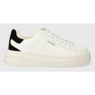  δερμάτινα αθλητικά παπούτσια guess elbina χρώμα: άσπρο, flpvib sue12