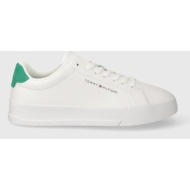  δερμάτινα αθλητικά παπούτσια tommy hilfiger th court leather χρώμα: άσπρο, fm0fm04971