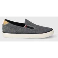  πάνινα παπούτσια tommy hilfiger th hi vulc low slipon chambray χρώμα: ναυτικό μπλε, fm0fm04947