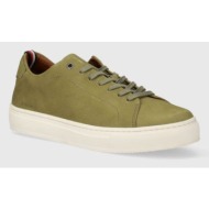  δερμάτινα αθλητικά παπούτσια tommy hilfiger premium corporate lth seasonal χρώμα: πράσινο, fm0fm0496