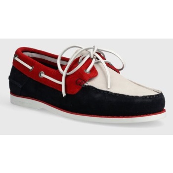 μοκασίνια σουέτ tommy hilfiger th boat