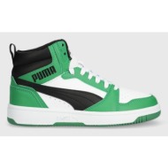  παιδικά αθλητικά παπούτσια puma rebound v6 mid jr χρώμα: πράσινο