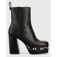  δερμάτινες μπότες karl lagerfeld strada γυναικεία, χρώμα: μαύρο f30
