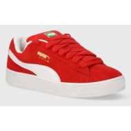  δερμάτινα αθλητικά παπούτσια puma suede xl χρώμα: κόκκινο, 395205