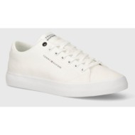  πάνινα παπούτσια tommy hilfiger th hi vulc low canvas χρώμα: άσπρο, fm0fm04882