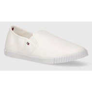  πάνινα παπούτσια tommy hilfiger canvas slip-on sneaker χρώμα: άσπρο, fw0fw07806